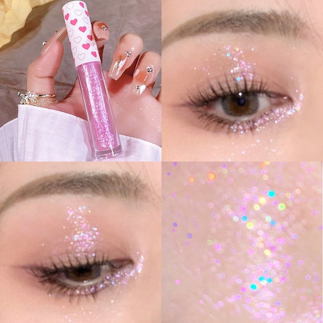 Fiudx Sombra de Ojos Líquida, Acabado Brillante con Brillo, Larga Duración de Hasta 12 Horas, Opciones de Aplicación Versátiles, Uso Diario/Fiesta/Evento, Idea de Regalo Perfecta para Amantes Del Maq