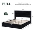 thumbnail image 6 of Amolife Full Size Lift Up Storage Bed Frame With Upholstered Wingback Headboard, Hydraulic Support, No Box Spring Needed, Black, 6 of 11