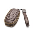 thumbnail image 2 of Vitodeco Genuine Leather Smart Key Fob Case Cover Protector Compatible for Ford Fusion, Explorer, Escape, Edge, F-150, Mustang (2015 - 2017 Models) - 5-Button, Brown, 2 of 5