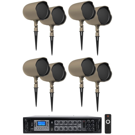 8 JBL GSF6-TN 6.5" Landscape Ground Stake/Wall Mount 70v Commercial Speakers Amp