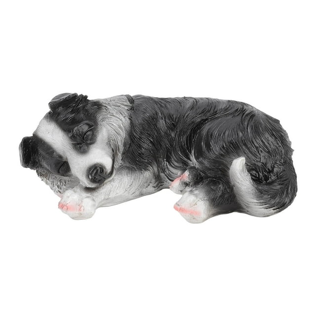 Estatuas de cachorros esculturas de resina sintética impermeable Border Collie estatua ornamento para jardín al aire libre