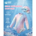 thumbnail image 3 of Girls One Piece Swimsuit Long Sleeve Rash Guard Swimsuit Cute Hat Bathing Suit girl Bathing Suit Set for 2-8 Years, 3 of 7