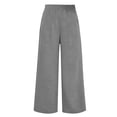 thumbnail image 7 of Hurxie Womens High Waisted Button Pleated Wide Leg Pants Beach Vacation Trouses Gray,XL, 7 of 7