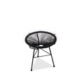 thumbnail image 2 of Capu Outdoor Modern Side Table in White, Wrapped Wicker Side Table, Indoor - Outdoor Table, 2 of 3