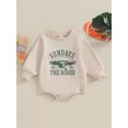 thumbnail image 2 of Suealasg Infant Baby Boys Girls Bubble Romper Clothes Long Sleeve Letter Eagle Print Bodysuit 3M 6M 12M 18M Newborn Boys Girls Fall One Piece Jumpsuit, 2 of 9
