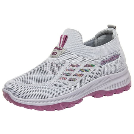 Women Loafers Fashion Autumn Women Sports Shoes Flat Non On Fly Woven Mesh Breathable Solid Color Simple