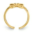 thumbnail image 2 of 14k Yellow Gold Butterfly Adjustable Toe Ring Open Midi, 2 of 12