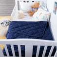 thumbnail image 3 of Ultra Soft Microfiber Down Alternative Toddler Comforter, Lightweight Machine Washable Crib Quilted Blanket, Navy Blue, 43" x 60", 3 of 5