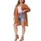 thumbnail image 2 of Cárdigan de mujer plus size Agnes Orinda, con mangas de murciélago 3/4, de poliéster, cárdigan casual 2X naranja, 2 of 6