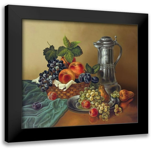 Pila 13x12 Black Modern Framed Museum Art Print Titled - DELICIOUS GRAPES