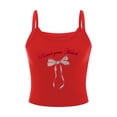 thumbnail image 3 of Musuos Women's Summer Camisole Cute Bow/Cherry Print Tank Tops Casual Sleeveless Spaghetti Strap Crop Tops, 3 of 6