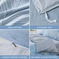thumbnail image 5 of SAPHREAS Light Blue Duvet Cover Set Oversized King Size Tropical Botanical Palm Leaves Comforter Cover Set with Zipper Closure Bedding Set 1 Duvet Cover 2 Pillow Shams, 5 of 6