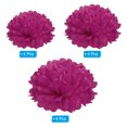 thumbnail image 3 of Uxcell 3.94"/5.91"/7.87" Tissue Pom Poms Flower Paper Flower Ball for Wedding Bridal Shower Birthday Party Backdrop Decoration 12Pcs Dark Fuchsia, 3 of 7