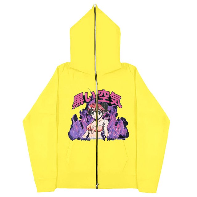 Sudaderas Y2K de chica oscura europea y americana para hombres y mujeres, sudaderas con capucha góticas para parejas, sudadera de Cremallera larga Harajuku