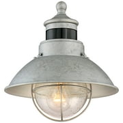John Timberland Oberlin Rustic Industrial Farmhouse Outdoor Barn Light Fixture Galvanized Dusk to Dawn Motion Sensor 9 Clear Seedy Glass for Exterior
