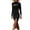 Black, variant on ChaoHeng Dresses for Women Long Sleeve Dresses Long Sleeve Casual Ladies' Hollow Solid Color Slim Slit Long Sleeved Round Neck High Neck Hip Hugging Dress