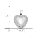 thumbnail image 4 of FB Jewels Sterling Silver Rhodium-plated Twisted Border 12mm Heart Locket, 4 of 5