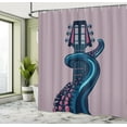 thumbnail image 5 of Ambesonne Octopus Shower Curtain, Guitar Music, 69"Wx84"L, Lilac Blue, 5 of 5