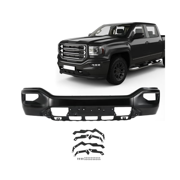 For 2016 2017 2018 GMC Sierra 1500 Front Bumper Black Front bumper face bar