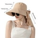 thumbnail image 3 of Sombrero para el sol chal para niños y adultos | Gorra de pescador de ala ancha con sombreado facial, agujero de cola de caballo, chal de lazo | Protección UV, poliéster transpirable | Se adapta a, 3 of 7