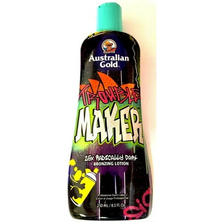 Australian Gold Trouble Maker 25X Dark Bronzer Indoor Outdoor Tanning Bed (Best Dark Tanning Lotion For Tanning Beds)