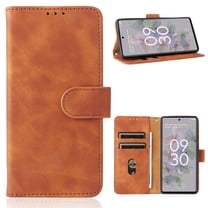 for iPhone 16 Pro Max Case, Classic PU Leather Magnetic Shockproof Protective Stand Flip Wallet Case Cover with Card Holder for iPhone 16 Pro Max Phone Case, Brown