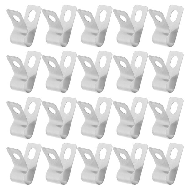 COSMOBETTY 20Ud Clips Para Cables De Inoxidable Para Gestión De Cables Con Seguro Y Resistente Plateado