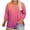 Hot Pink, variant on Cyber of Monday Deals 2024 Womens Tops Fall Long Sleeve Gradient Printed Round Neck Plus Size T-shirt Blue 2XL