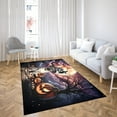 thumbnail image 4 of Spooky Halloween Night Witch Pug Glowing Pumpkins Indoor Rug Dog Lover Gifts Carpet Living Bed Room Sofa Home Decor - 12015, 4 of 5