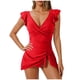 thumbnail image 2 of Trajes de baño para mujer, Trajes de baño para mujer, Traje de baño bikini de nailon para mujer, color liso, mangas de encaje, escote en V, espalda descubierta, color nailon, mangas de encaje, cuello, 2 of 5