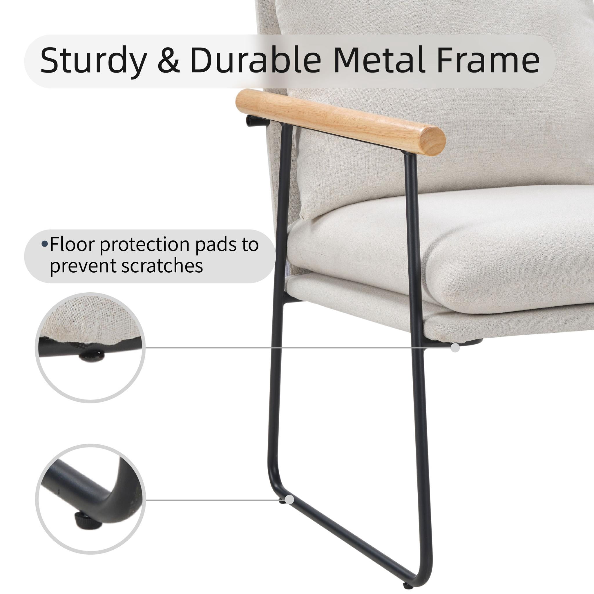 Howcool Sling Accent Chair, Comfy Vanity Chair with Removable Cushion and Storage Bag for Living Room, Bedroom, Office