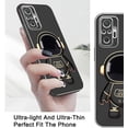 thumbnail image 2 of Compatible with Xiaomi Redmi Note 10 Pro Case Silicone TPU Plating, Xiaomi Redmi Note 10 Pro Cases Cute Astronaut Pattern Phone Case with Stand (Black), 2 of 12