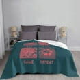 thumbnail image 6 of XMXT Throw Blanket, Game Slogan Icon Pattern Machine Washable Blankets for Sofa, 40 x 30 inches Green, 6 of 9