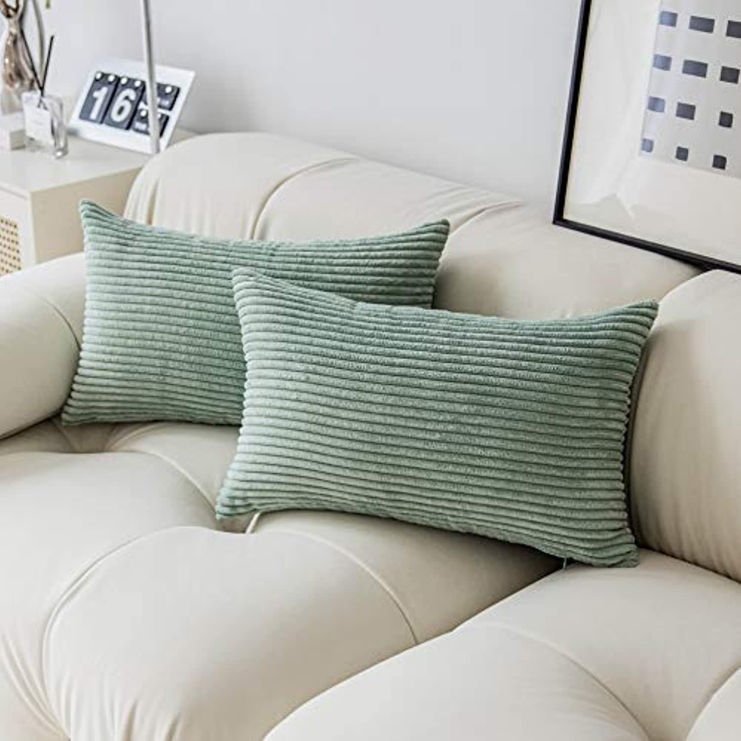 Black 12x20 inch Demetex Black Pillow Covers 12x20 Velvet Pillow Covers Set of 2 Decorative Rectangle Lumbar Pillow Cover for Living Room Sofa