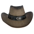 thumbnail image 2 of Kenny K  Vegan Leather Western Hat with Conchos (Men's), 2 of 4