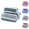 thumbnail image 4 of BIZHUA "Coral Fleece Striped Three Color Wide Strip Towel Towel Set" Thickened Soft Absorbent and Quick Drying Home Bathroom Couple Model, Towel 35*75+ Bath Towel 70*140, 4 of 4