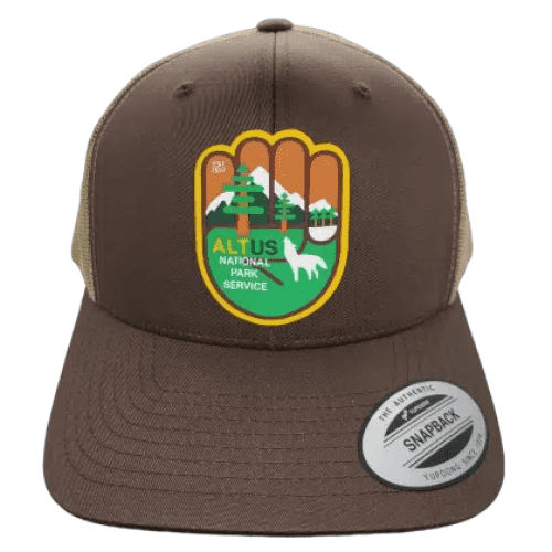 Alt Us National Park Service Trucker Hat - Brown on Khaki