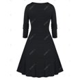 thumbnail image 2 of Vestido Pin Retro Talla Extra Cachemir Lazo Rosegal  vestidos vintage tallas grandes, 2 of 5