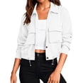 thumbnail image 2 of QINGFSAP Womens Lapel Button Front Jacket Long Sleeve Outdoor Casual with Pockets Lightweight Top, 2 of 9