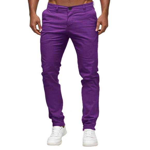 SHIXIAOO Slim Waist Full Trousers Men's Casual Solid Mid Pocket Length Fashion Pant Men's Pants Men Light Pants Relaxed Fit Cargo Pants for Men Stretch Chinos Men Sock Casual Slack Pants for Men