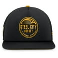 thumbnail image 2 of Men's Fanatics Black/Gold Pittsburgh Penguins Authentic Pro Hometown Rink Foam Trucker Snapback Hat, 2 of 5