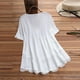 thumbnail image 4 of Moda Mujer Causal V-Cuello Blusa Sólida Manga Corta Botón Camiseta Verano Tops Fridja  ghk5920, 4 of 5