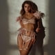 thumbnail image 2 of Traje de lencería sexy fina de encaje transpirable con plumas de malla push up de artesanía compleja popular europea y americana, 2 of 6