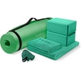 thumbnail image 1 of HemingWeigh Yoga Starter Kit Polyester 72" Length Mat, Blocks, Strap, 2 Towels - Green, 1 of 6