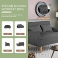 thumbnail image 3 of Sobaniilo 47" Small Modern Loveseat Sofa, Mid Century Linen Fabric 2-Seat Sofa Couch Tufted Love Seat with Back Cushions and Tapered Wood Legs for Living Room, Bedroom and Small Space (Dark Gray), 3 of 8