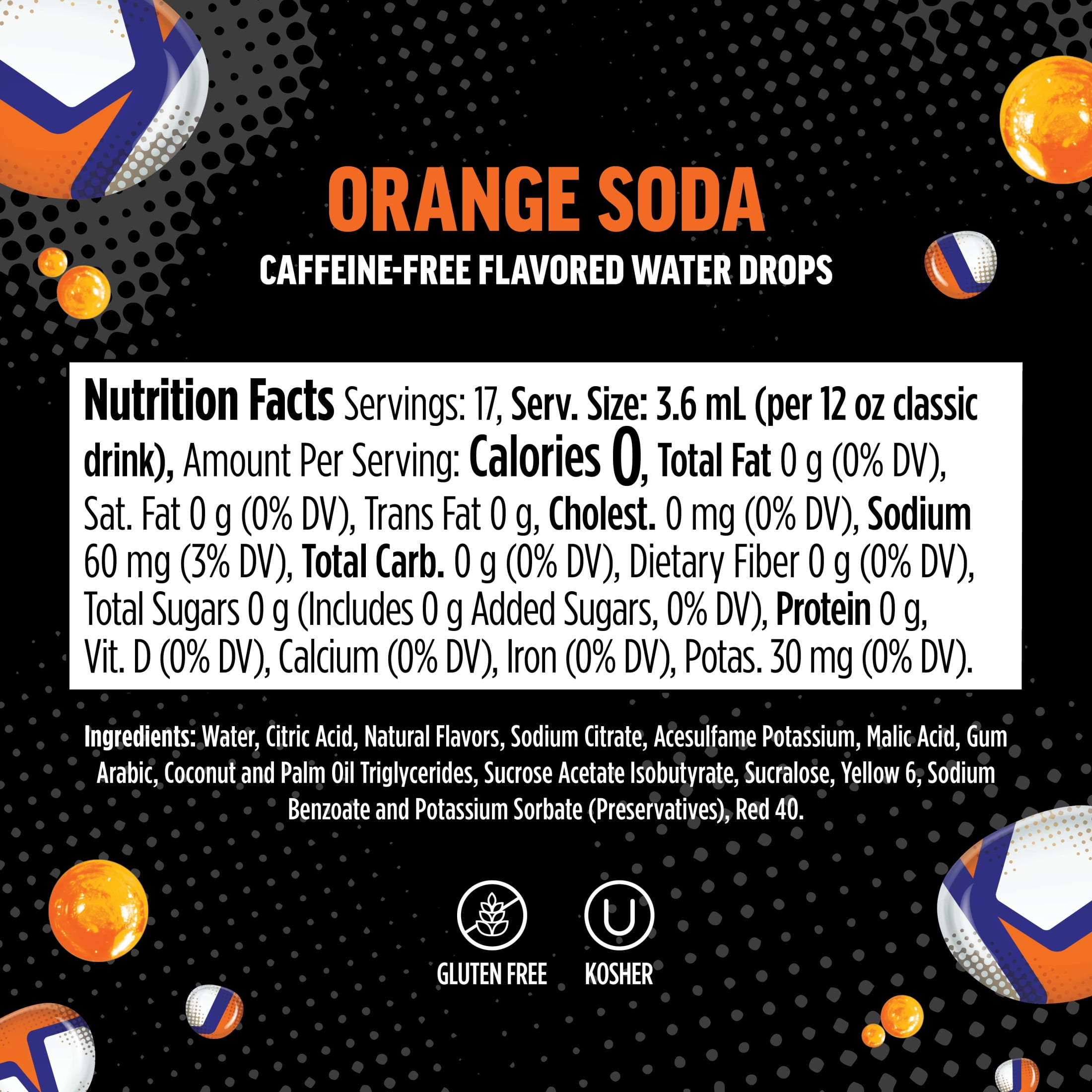 Ninja Thirsti ZERO SODA Orange Soda Flavored Liquid Water Drops, 1