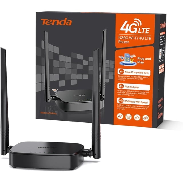 Router 4G LTE Tenda 4G03 Pro Blanco Portátil Plug & Play