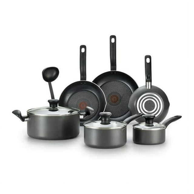 Bateria de Cocina T-FAL Initiatives B208SA64 10 Pzas Negra