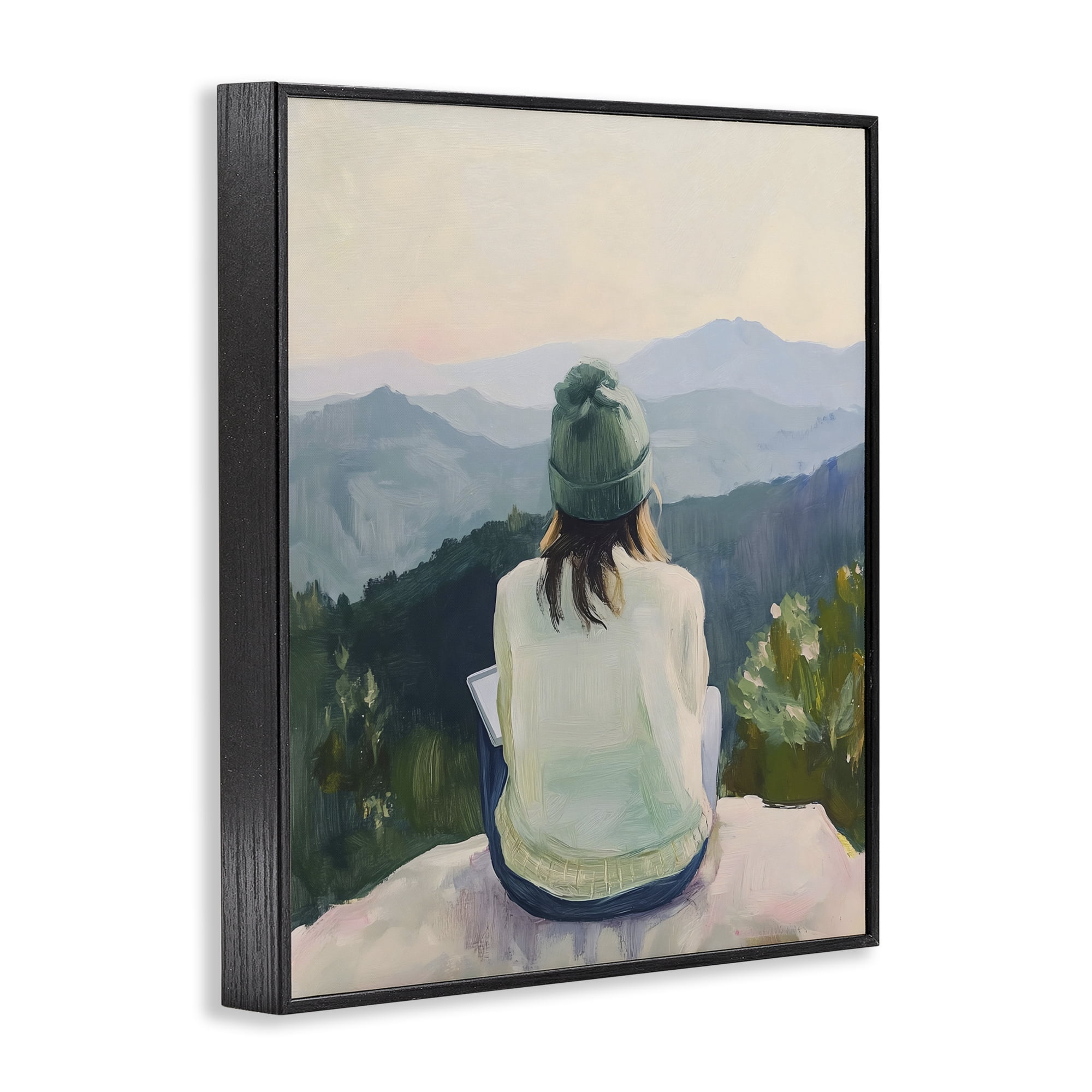Stupell Industries Mindful Solitude Meditation View Black Framed Giclee Art, design by The Prints Vibe