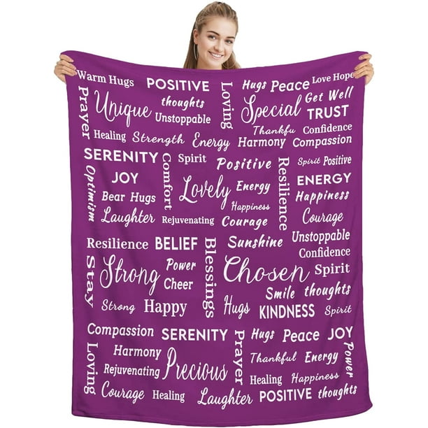 Healing Thoughts Blanket, Get Well Purple Blanket, God Says You are